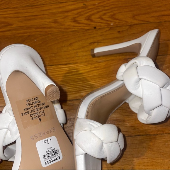 White Braid Heels from Express - Picture 4 of 7